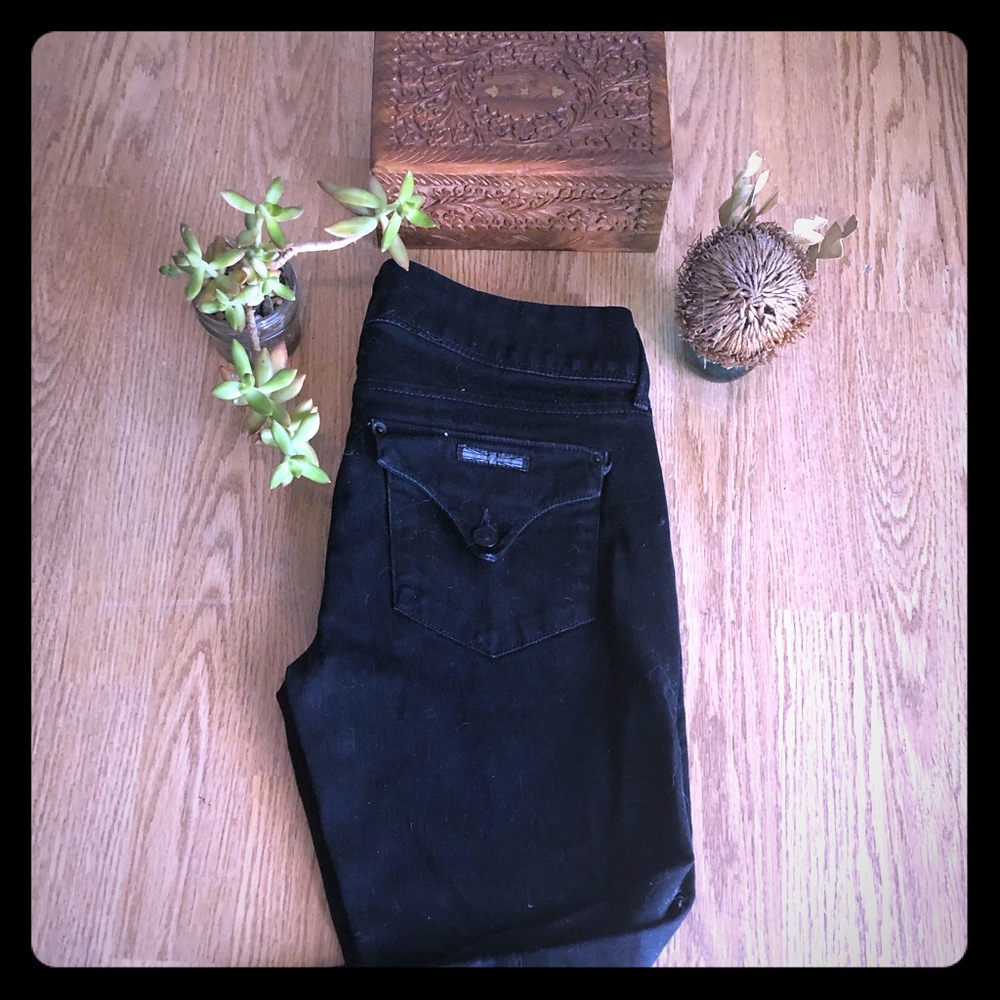👖EUC Hudson Skinny Black Denim Jeans Mid-Rise
